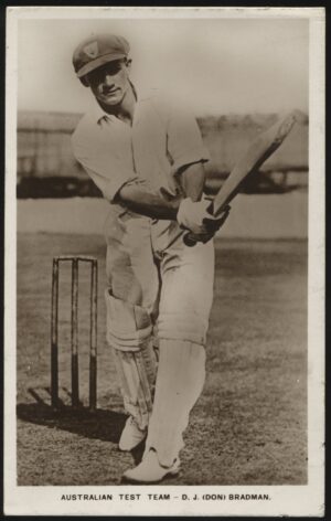 Real Photo - 'Australian Test Team - Don Bradman' (c1930's) - Unused Cricket Postcard
