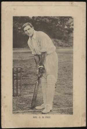 Wrench - 'C.B. Fry at the Crease (Trimmed Bottom)' (1904) - Unused Cricket Postcard