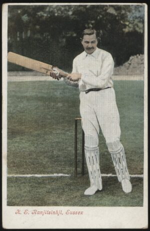 Valentines - 'K.S. Ranjitsinhji Sussex (Colour)' (1905) - Used Cricket Postcard