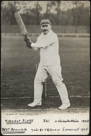 Dainty Series - 'George H. Hirst Yorks CC Pull Shot' (1905) - Used Cricket Postcard