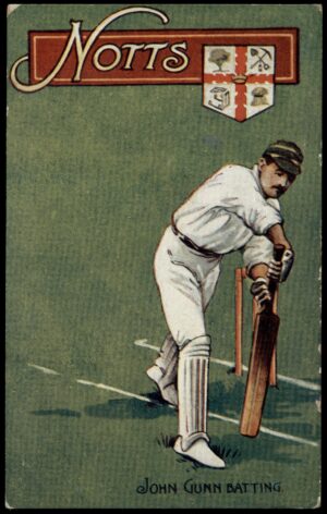 Dainty Series - 'John Gunn Batting in Colour' (1907) - Used Cricket Postcard