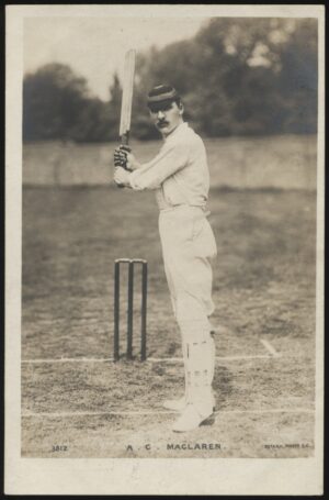 Rotary - 'A.C. MacLaren at the Crease Early Sepia Photo' (c1905) - Unused Cricket Postcard