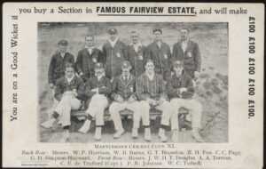 Fairview Estate - 'MCC XI Your to New Zealand Early Advertising' (1907) - Unused Cricket Postcard