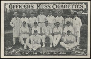 Officers Mess Cigarettes - 'English Team Tour to South Africa Advertising Fixture List' (1914) - Unused Cricket Postcard