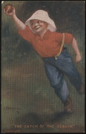 Langsdorff - 'E Kinsella - "The Catch of the Season"' (1907) - Unused Cricket Postcard