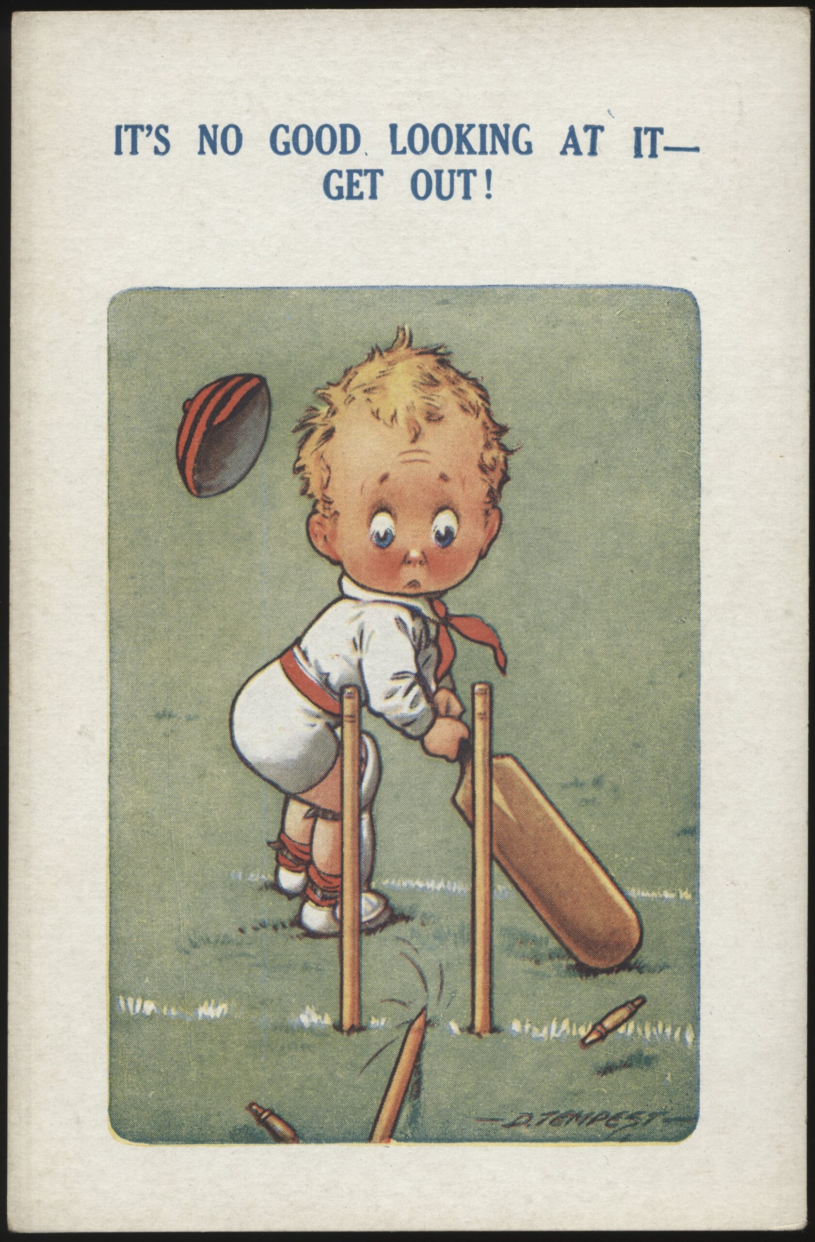 Bamforth - 'It's no good looking at it - Get Out! - Cricket Funny' (c1920's) - Used Cricket Postcard Bamforth - 'It's no good looking at it - Get Out! - Cricket Funny' (c1920's) - Used Cricket Postcard