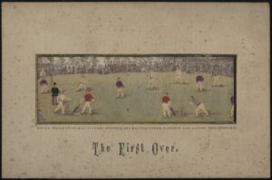 Stevengraph Works - '"The First Over " of a Cricket Match' (c1880) - Victorian Silk Print