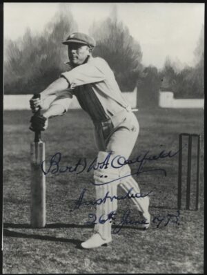 Central Press - 'Bert Oldfield Australian Test Wicketkeeper' (1930/1972) - Signed Press Photo
