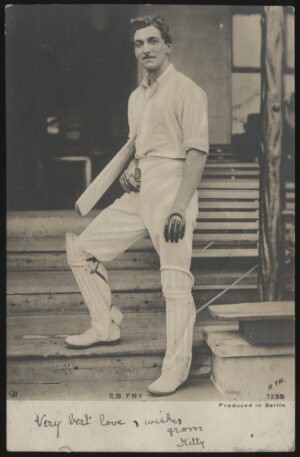R TH - 'C B Fry Sussex & England' (1903) - Used Cricket Postcard