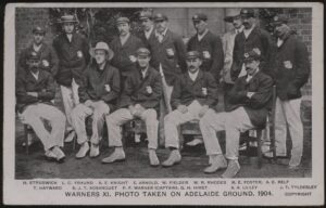 Tyldesley - 'Warners XI Photo Taken on Adelaide Ground' (1904) - Unused Cricket Postcard