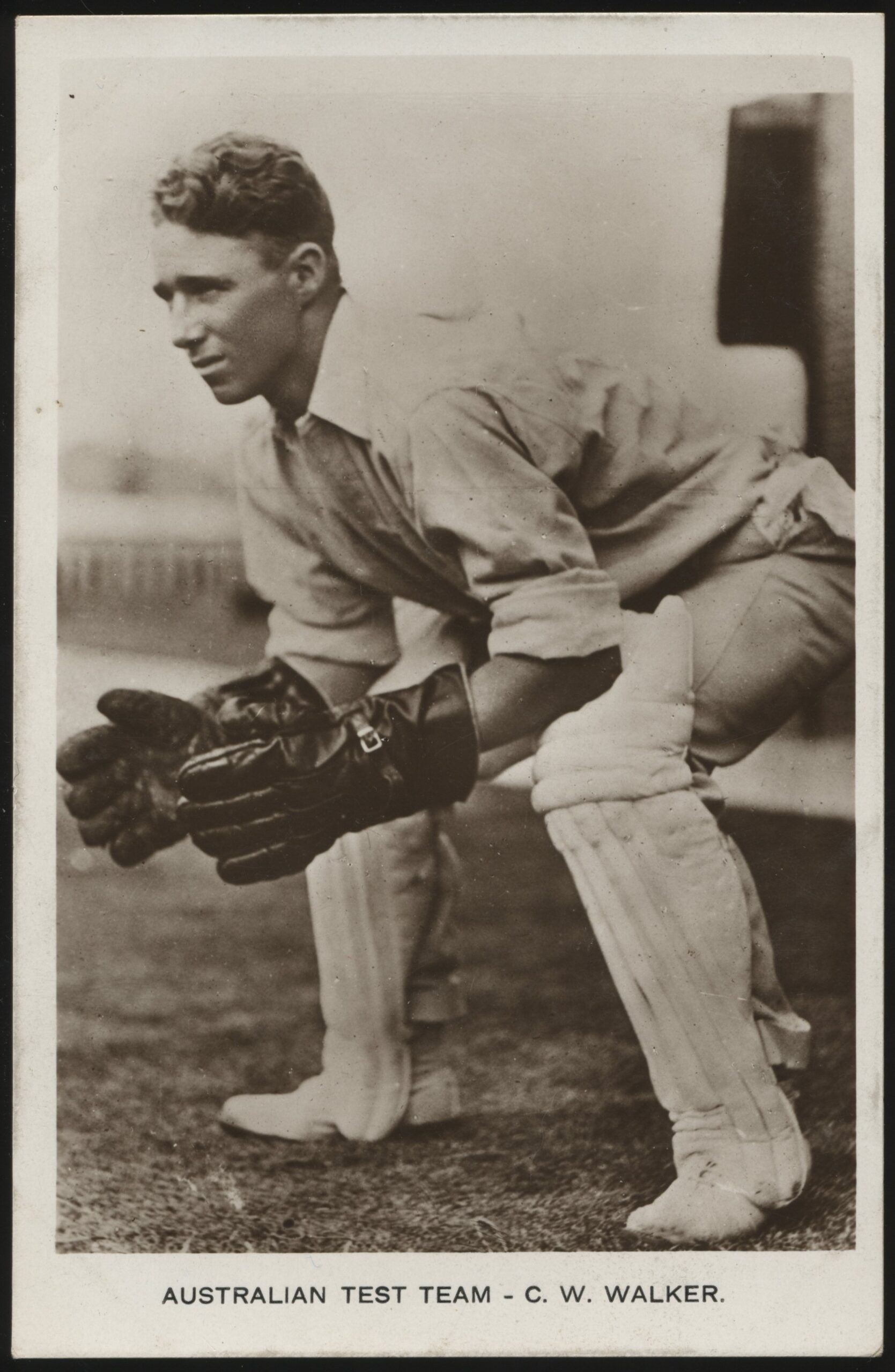 Real Photo - 'Australian Test Team - Charlie Walker (SA)' (1930) - Unused Postcard Real Photo - 'Australian Test Team - Charlie Walker (SA)' (1930) - Unused Postcard