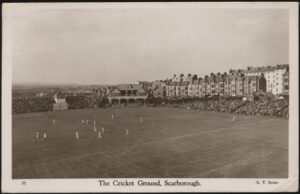 Real Photo - 'The Cricket Ground Scarborough' (1935) - Used Postcard