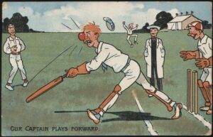 Valentine's - 'Our Captain Plays Forward' (1909) - Used Cricket Postcard Valentine's - 'Our Captain Plays Forward' (1909) - Used Cricket Postcard