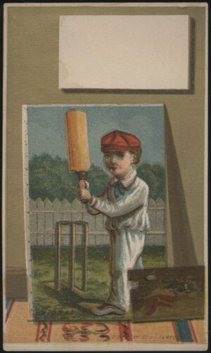 O.J. Ramsdell - 'Cricket Batsman "Unbranded"' (c1881) - Lithographic Trade Card