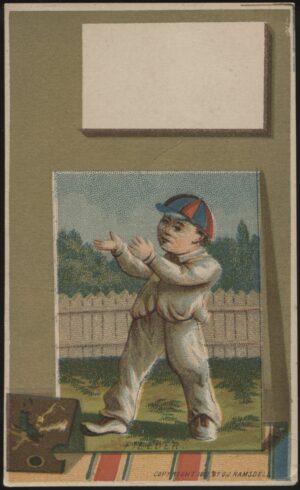 O.J. Ramsdell - 'Cricket Fielder "Unbranded"' (c1881) - Lithographic Trade Card
