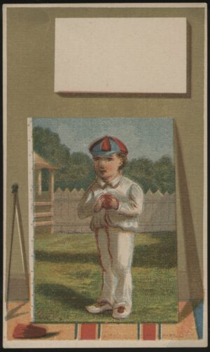 O.J. Ramsdell - 'Cricket Bowler "Unbranded"' (c1881) - Lithographic Trade Card