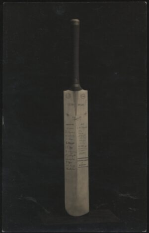 Real Photo - 'A Dolphin's Benefit Match Signed Bat Kent v Yorkshire' (Undated) - Unused Cricket Postcard