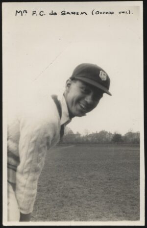 Real Photo - 'Mr F.C. de Saram (Oxford Uni) Sri Lankan Cricketer & Coup Leader' (Undated) - Unused Cricket Postcard