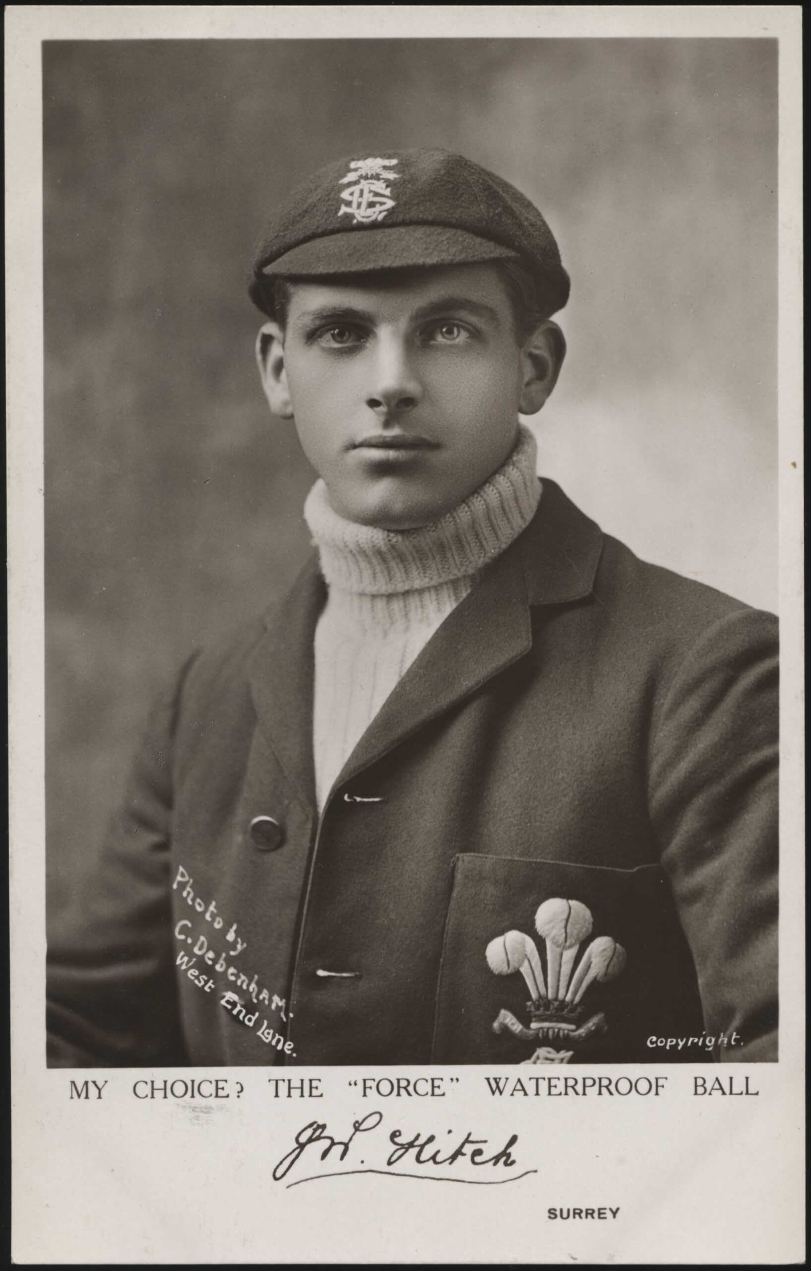 Force - 'Bill Hitch - My Choice The Force Waterproof Ball' (c1911) - Unused Cricket Postcard Force - 'Bill Hitch - My Choice The Force Waterproof Ball' (c1911) - Unused Cricket Postcard