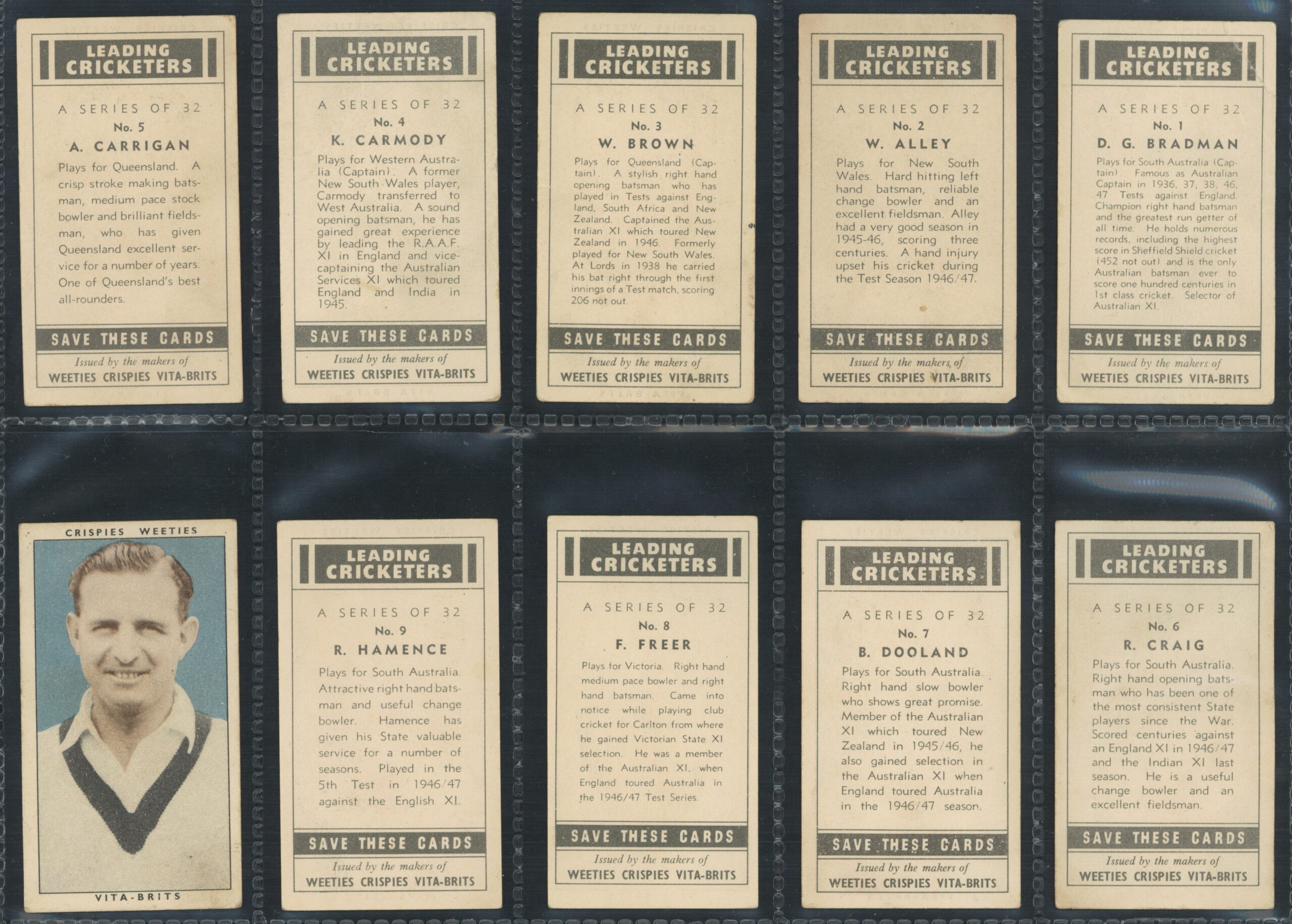 Nabisco - 'Leading Cricketers' (1948) - Complete Set (Bradman) Nabisco - 'Leading Cricketers' (1948) - Complete Set (Bradman)