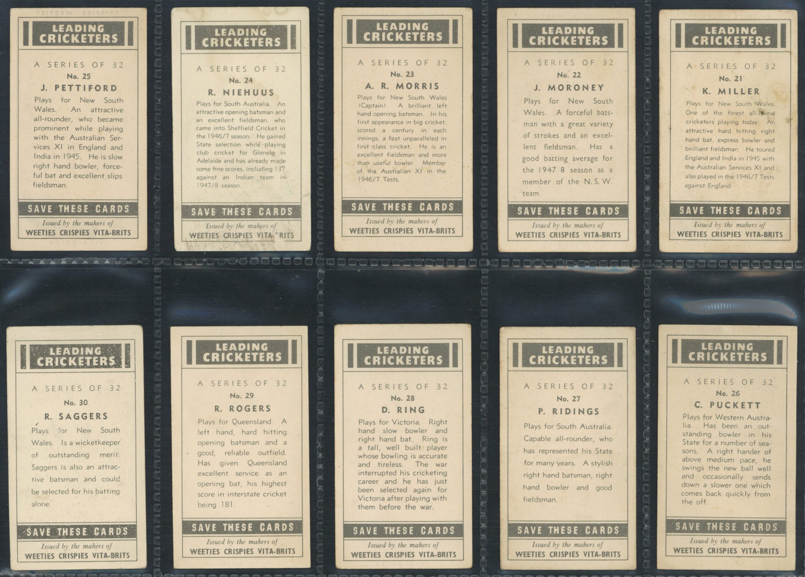 Nabisco - 'Leading Cricketers' (1948) - Complete Set (Bradman) Nabisco - 'Leading Cricketers' (1948) - Complete Set (Bradman)