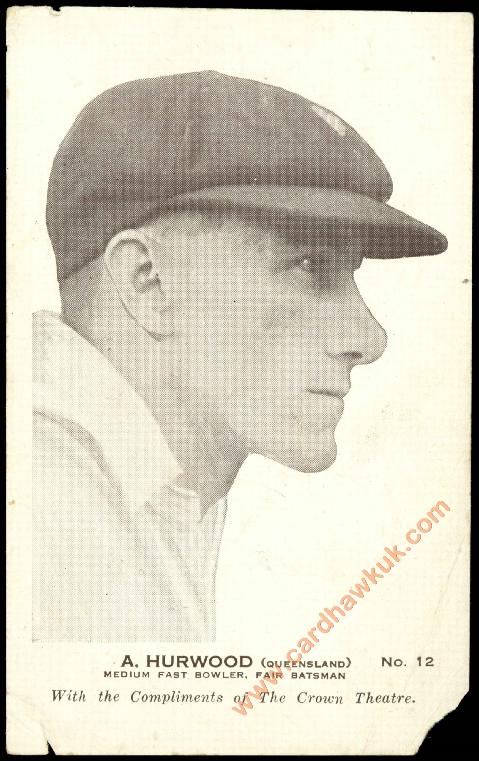 Crown Theatre - 'Australian Cricketers' (c1930) - A. Hurwood (Queensland) Crown Theatre - 'Australian Cricketers' (c1930) - A. Hurwood (Queensland)