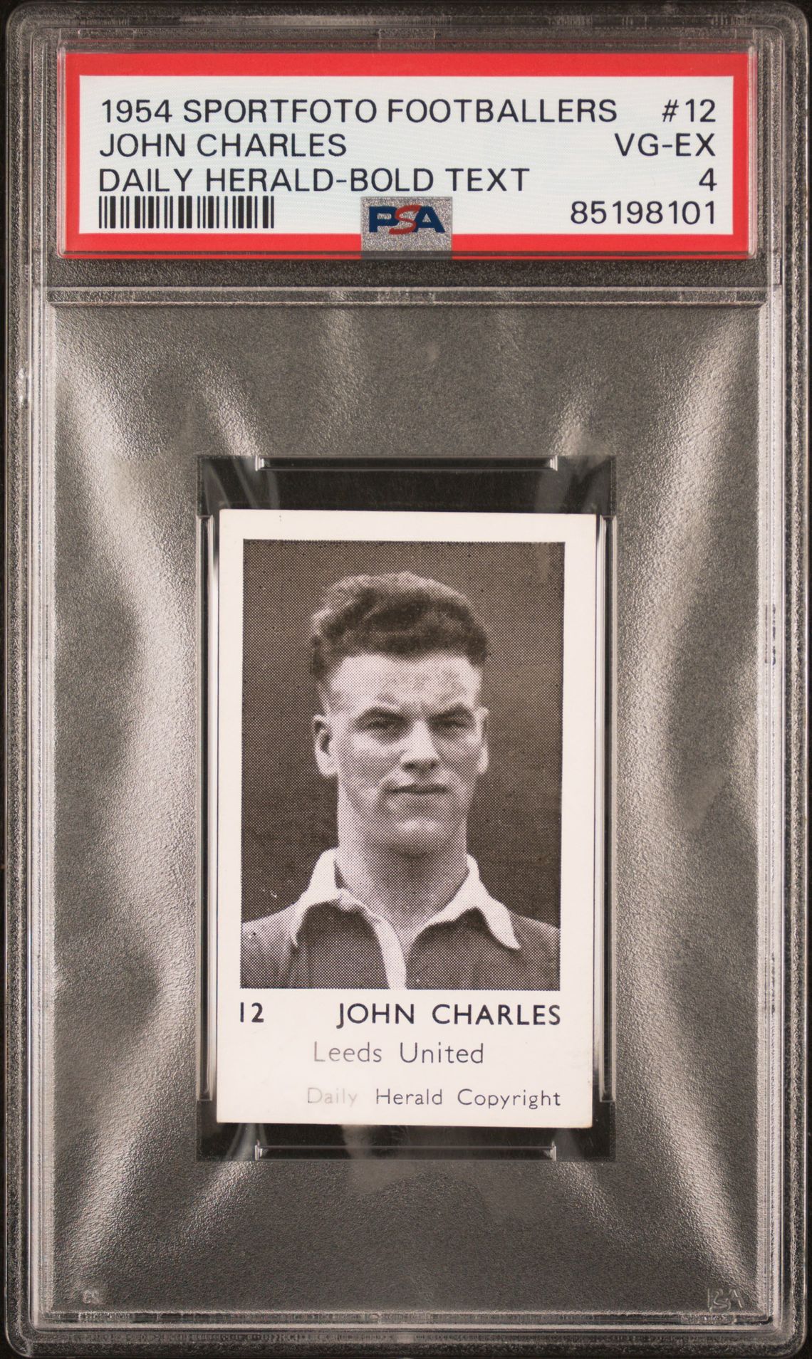 Daily Herald - 'Footballers (Copyright)' (1951) - John Charles (Leeds United) **PSA4** **Rookie** Daily Herald - 'Footballers (Copyright)' (1951) - John Charles (Leeds United) **PSA4** **Rookie**