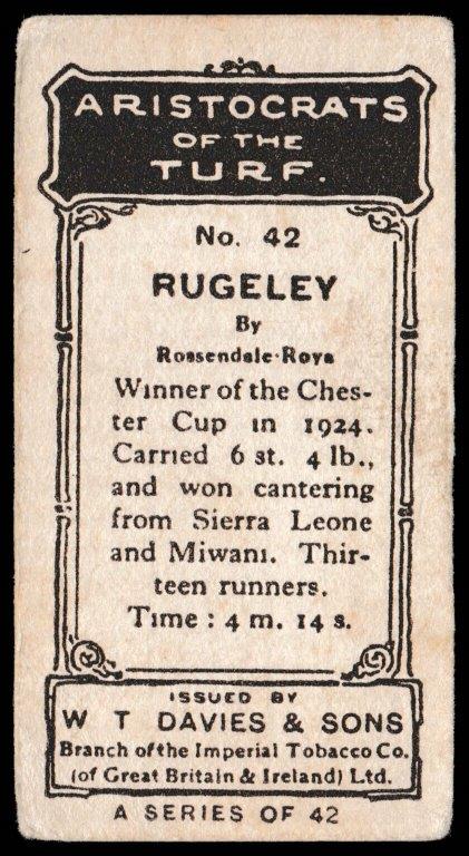 Davies (W.T.) - 'Aristocrats of the Turf' #42 - Rugeley Davies (W.T.) - 'Aristocrats of the Turf' #42 - Rugeley