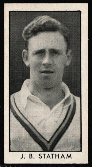 Thomson (D.C.) - 'County Cricketers' (1957) - Card #11 (Adventure) - J.B. Statham (Lancashire)
