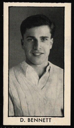 Thomson (D.C.) - 'County Cricketers' (1957) - Card #16 (Adventure) - D. Bennett (Middlesex)