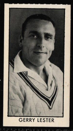 Thomson (D.C.) - 'County Cricketers' (1957) - Card #2 (Adventure) - Gerry Lester (Leicestershire)