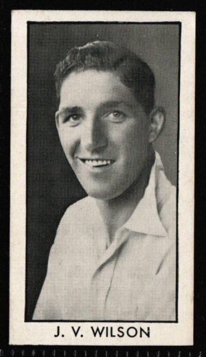 Thomson (D.C.) - 'County Cricketers' (1957) - Card #11 (Rover) - J.V. Wilson (Yorkshire) Thomson (D.C.) - 'County Cricketers' (1957) - Card #11 (Rover) - J.V. Wilson (Yorkshire)