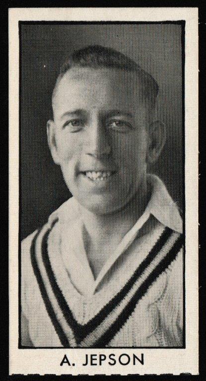 Thomson (D.C.) - 'County Cricketers' (1957) - Card #9 (Rover) - A. Jepson (Nottinghamshire) Thomson (D.C.) - 'County Cricketers' (1957) - Card #9 (Rover) - A. Jepson (Nottinghamshire)