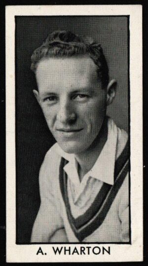 Thomson (D.C.) - 'County Cricketers' (1957) - Card #13 (Wizard) - A. Wharton (Lancashire)
