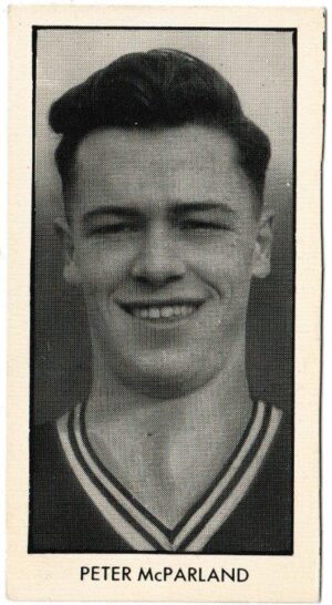 Thomson (D.C.) - 'World Cup Footballers (Adventure)' (1958) - Card #11 - Peter McParland (Aston Villa)