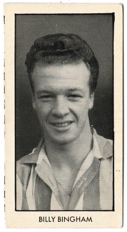 Thomson (D.C.) - 'World Cup Footballers (Hotspur)' (1958) - Card #2 - Billy Bingham (Sunderland) Thomson (D.C.) - 'World Cup Footballers (Hotspur)' (1958) - Card #2 - Billy Bingham (Sunderland)