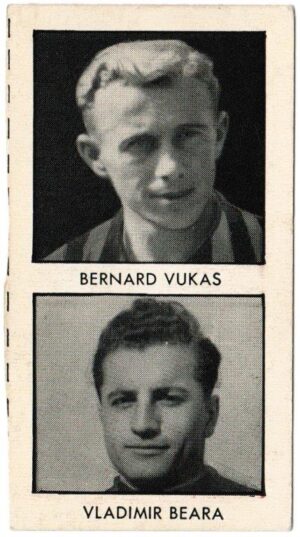 Thomson (D.C.) - 'World Cup Footballers (Hotspur)' (1958) - Card #4 - Bernard Vukas & Vladimie Beara (Yugoslavia)
