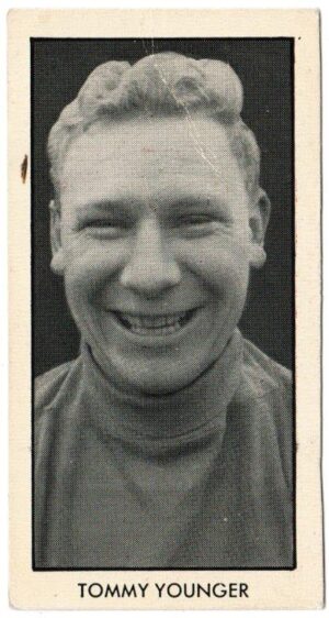 Thomson (D.C.) - 'World Cup Footballers (Rover)' (1958) - Card #3 - Tommy Younger (Liverpool)