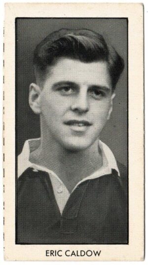 Thomson (D.C.) - 'World Cup Footballers (Adventure)' (1958) - Card #4 - Eric Caldow (Rangers)