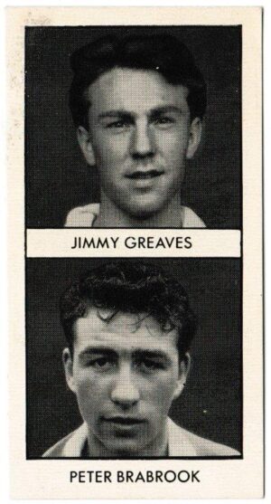 Thomson (D.C.) - 'World Cup Footballers (Wizard)' (1958) - Card #10 - Jimmy Greaves & Peter Brabrook (Chelsea)