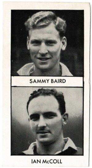 Thomson (D.C.) - 'World Cup Footballers (Wizard)' (1958) - Card #11 - Sammy Baird & Ian McColl (Rangers)