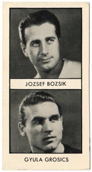 Thomson (D.C.) - 'World Cup Footballers (Wizard)' (1958) - Card #15 - Jozsef Rozik & Gyula Grosics (Hungary)