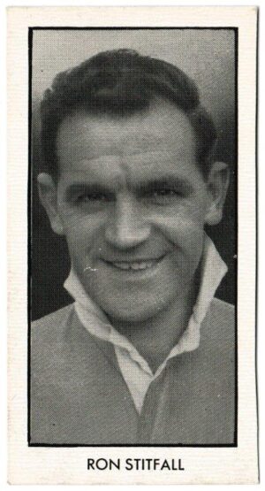 Thomson (D.C.) - 'World Cup Footballers (Adventure)' (1958) - Card #9 - Ron Stitfall (Cardiff City)