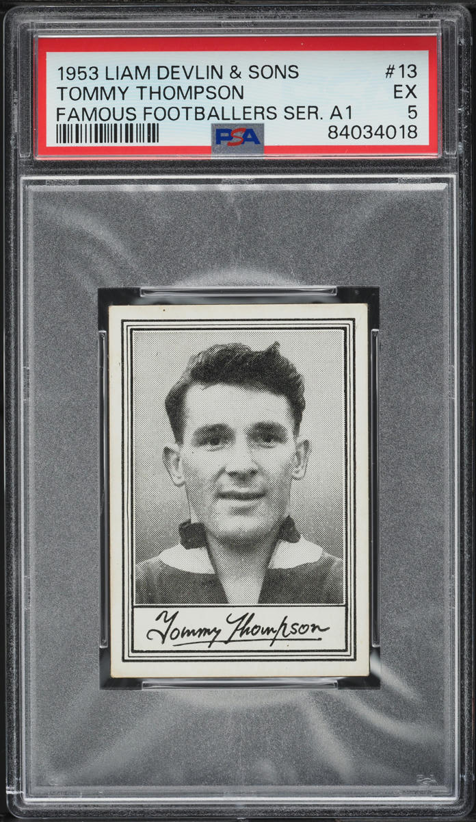 Devlin (Liam) - 'Famous Footballers A.1 (Wide)' (1953) - T. Thompson (Aston Villa) **PSA5** Devlin (Liam) - 'Famous Footballers A.1 (Wide)' (1953) - T. Thompson (Aston Villa) **PSA5**