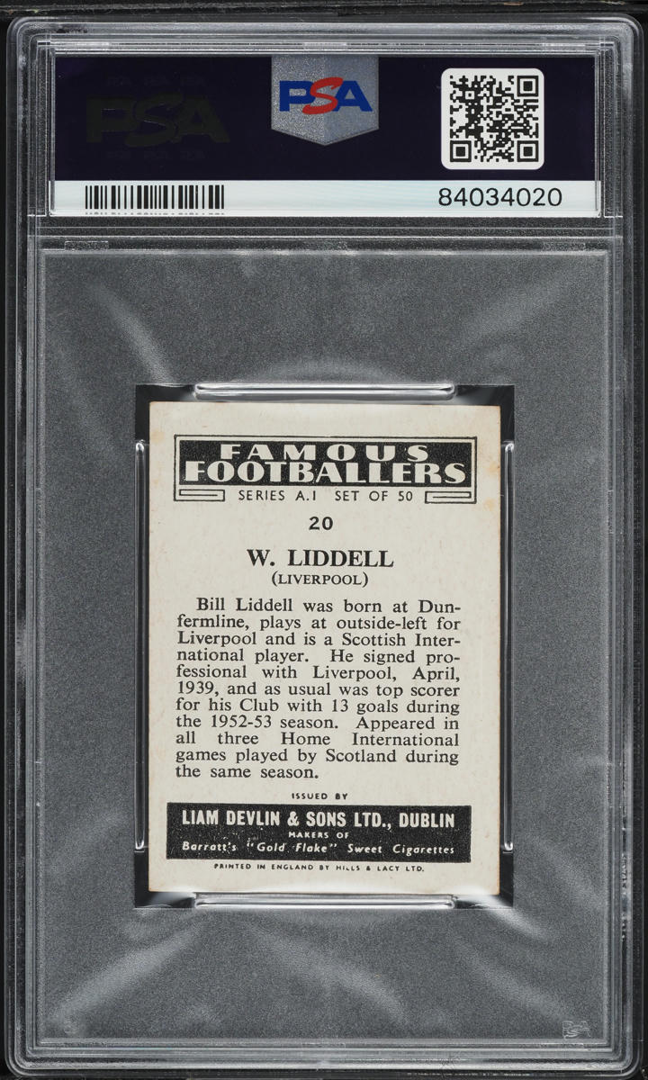 Devlin (Liam) - 'Famous Footballers A.1 (Wide)' (1953) - Billy Liddell (Liverpool) **PSA6** Devlin (Liam) - 'Famous Footballers A.1 (Wide)' (1953) - Billy Liddell (Liverpool) **PSA6**