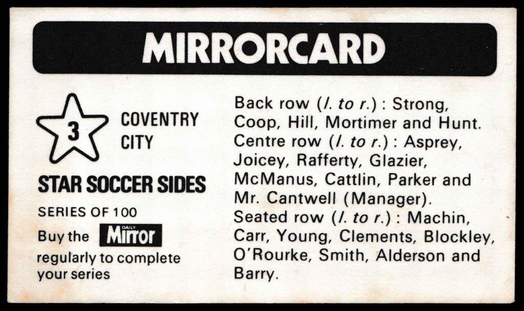 Daily Mirror - 'Star Soccer Sides' - Coventry City Daily Mirror - 'Star Soccer Sides' - Coventry City