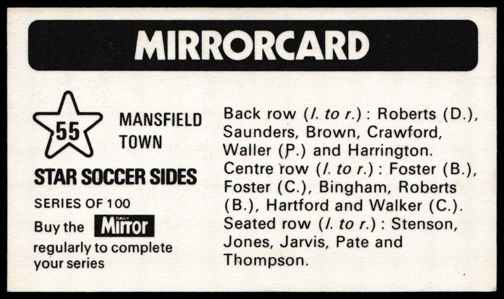 Daily Mirror - 'Star Soccer Sides' - Mansfield Town Daily Mirror - 'Star Soccer Sides' - Mansfield Town