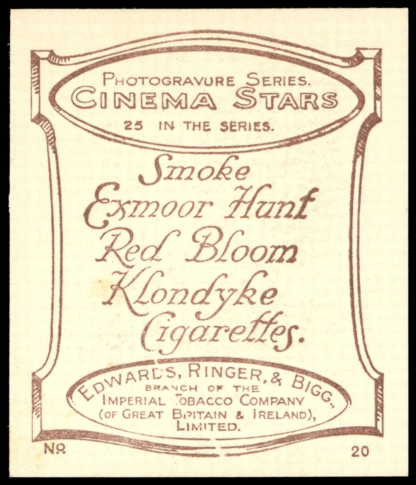 Edwards Ringer & Biggs - 'Cinema Stars (L)' - Stewart Rome (1923) Edwards Ringer & Biggs - 'Cinema Stars (L)' - Stewart Rome (1923)