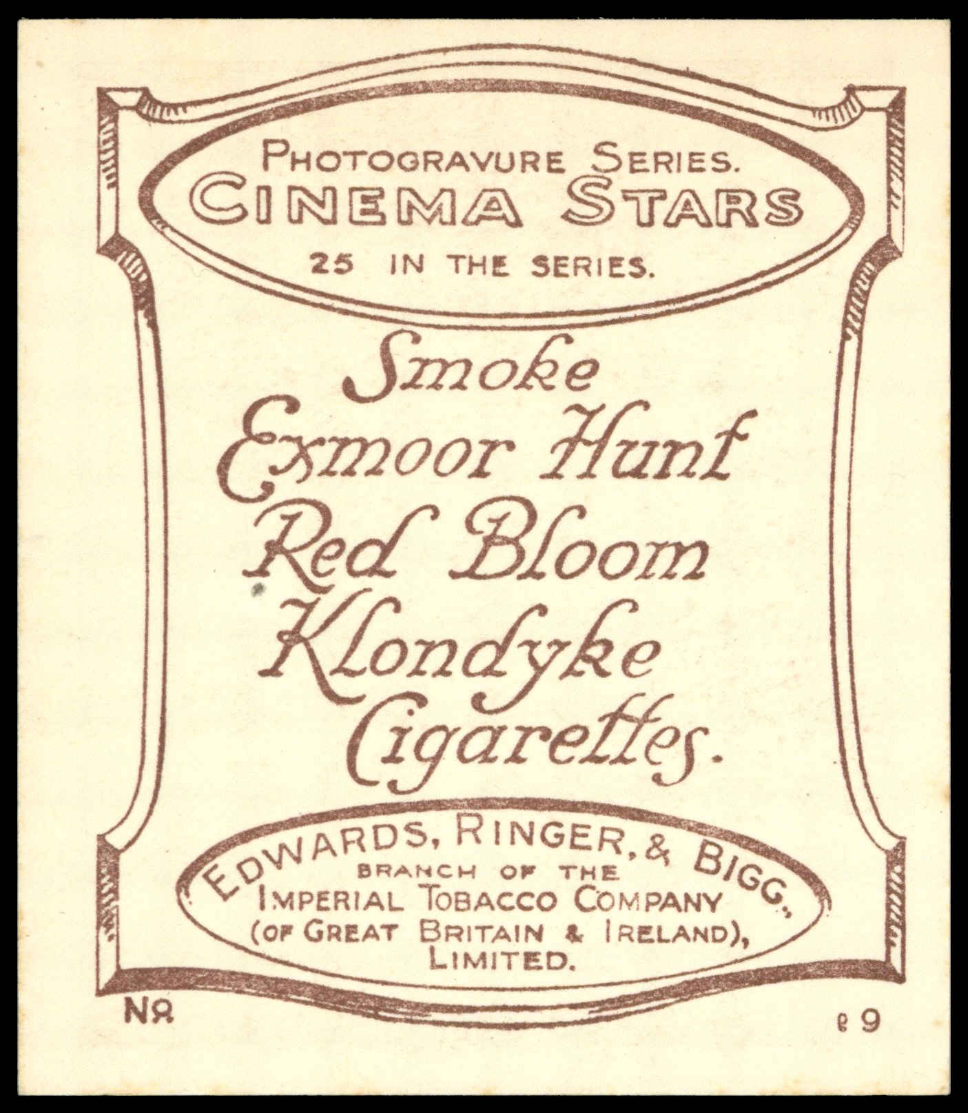 Edwards Ringer & Biggs - 'Cinema Stars (L)' - Lee Morgan (1923) Edwards Ringer & Biggs - 'Cinema Stars (L)' - Lee Morgan (1923)