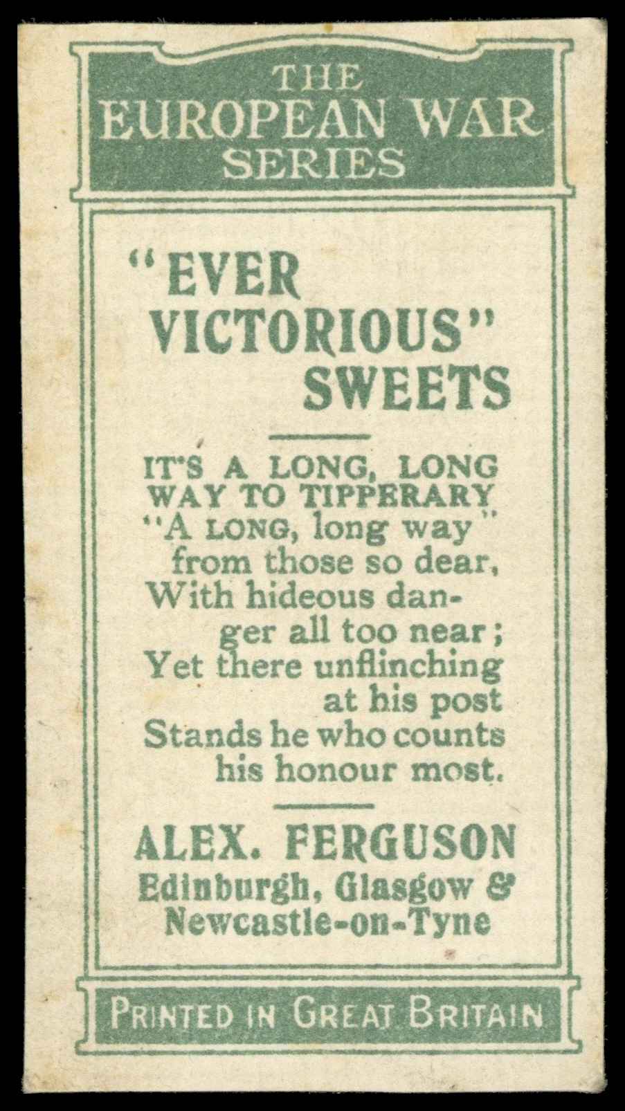 Ferguson (Alex) - 'European War Series' (1917) - It's A Long Long Way to Tipperary Ferguson (Alex) - 'European War Series' (1917) - It's A Long Long Way to Tipperary
